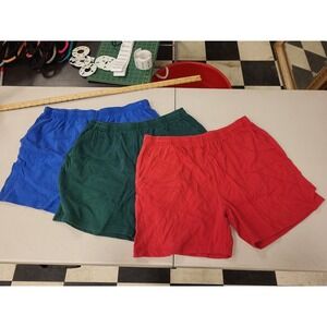 Pro Spirit XL Cotton Shorts 3 Pairs Blue Green Red Mens Lounge‎ Gym Activewear